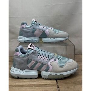 Adidas ZX 2K Boost Sneakers Women Light Blue Pink Suede Casual Athletic Shoes